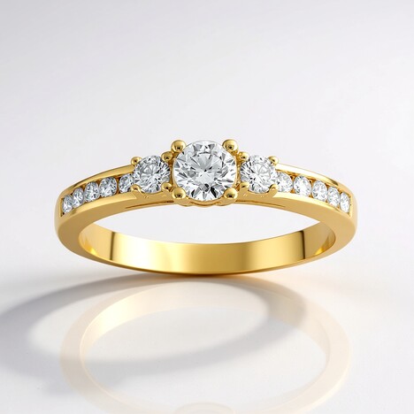 Anello in oro con Diamante SI1 (G) (Annette)