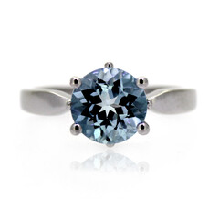 Anillo en plata con Topacio azul cielo