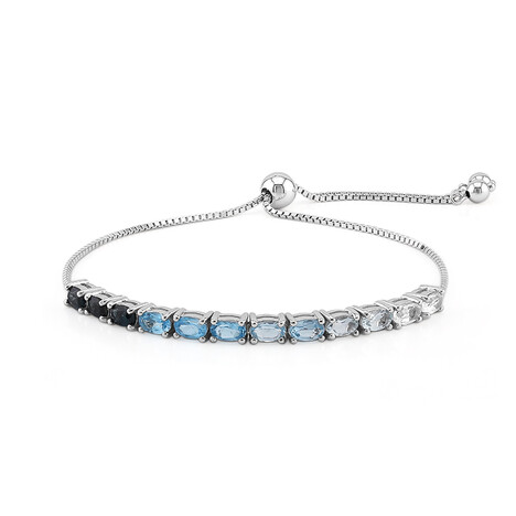 Brazalete en plata con Topacio azul de Londres