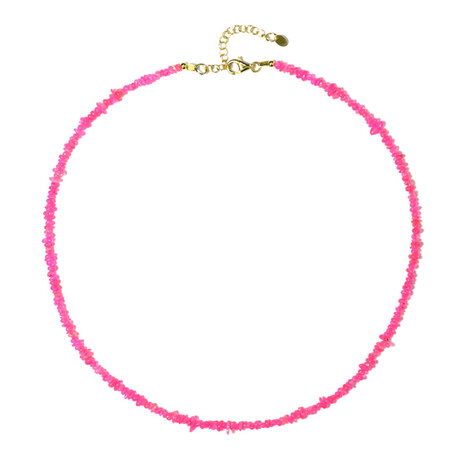 Äthiopischer Pinkfarbener Opal-Silberhalskette