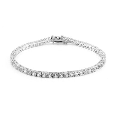 Weißer Topas-Silberarmband