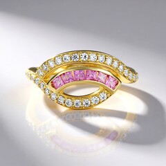 Anello in oro con Zaffiro Ceylon Rosa (Adela Gold)