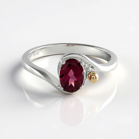 Bague en argent et Grenat Rhodolite (Granulieren)