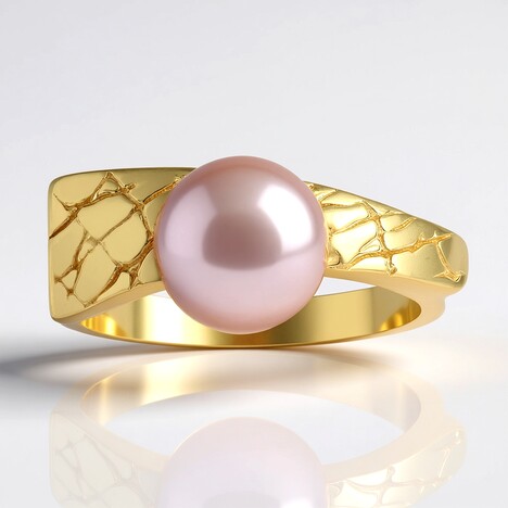 Anello in argento con Perla Ming Porpora (TPC)