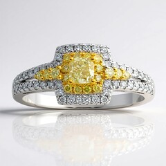 Anello in oro con Diamante Giallo SI2
