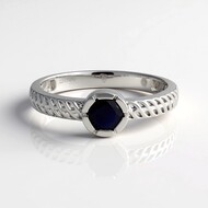 Anello in argento con Zaffiro Blu (Ornaments by de Melo)
