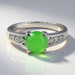 Anello in argento con Crisoprasio Imperiale