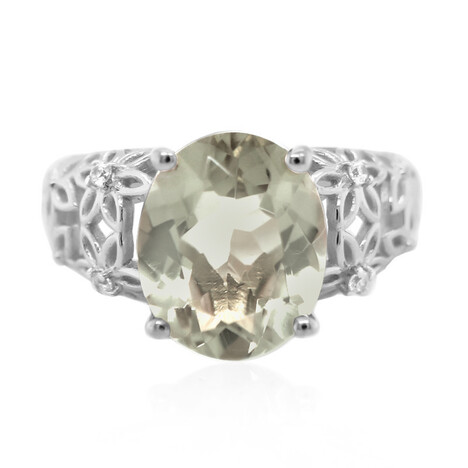 Grüner Amethyst-Silberring