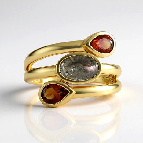 Anello in argento con Labradorite Ramata Maniry (KM by Juwelo)