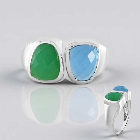 Anello in argento con Crisoprasio (KM by Juwelo)