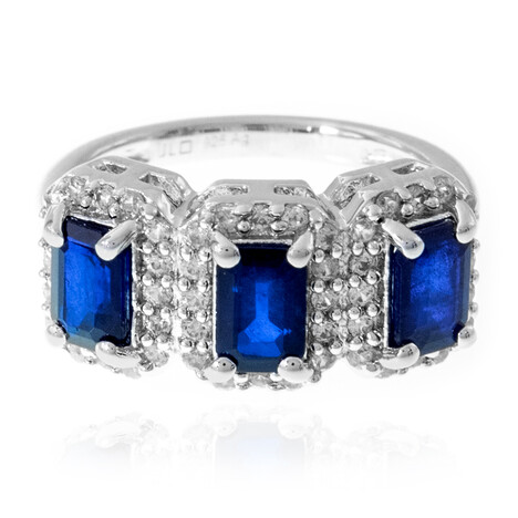 Anillo en plata con Espinela azul royal