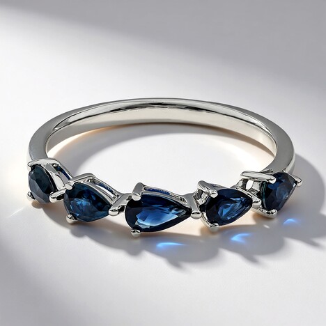 Anello in oro con Zaffiro Ceylon Blu