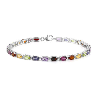 Garnet Silver Bracelet