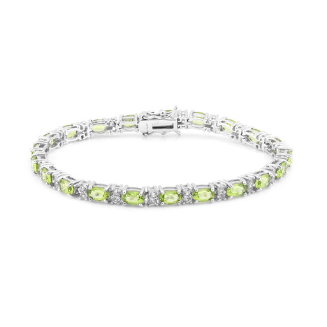 Burmesischer Peridot-Silberarmband