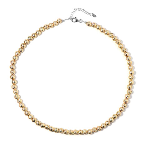 Collier en argent et Perle de lave dorée