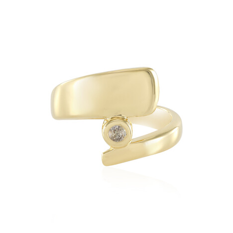 I2 Schokoladen-Brillant-Silberring