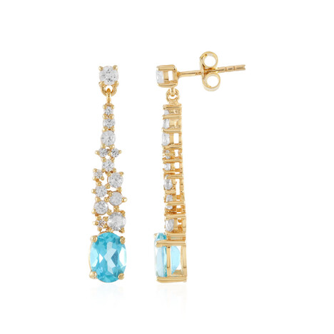 Zilveren oorbellen met Paraiba Topaasstenen