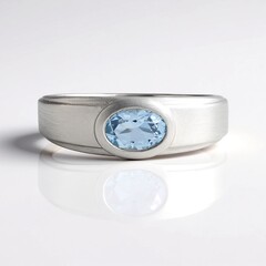 Bague en argent et Aigue-marine du Brésil