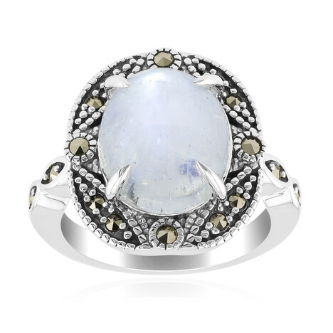Regenbogen-Mondstein-Silberring (Annette classic)