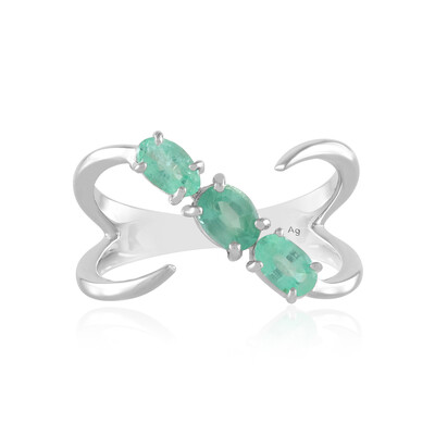 Colombian Emerald Silver Ring