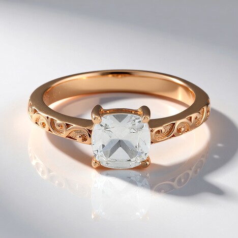 Anello in argento con Topazio Bianco