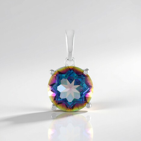 Ciondolo in argento con Quarzo Mistico Blu