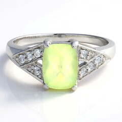 Anello in argento con Prehnite
