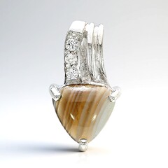 Pendentif en argent et Agate du Botswana
