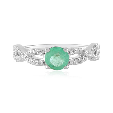 Russischer Smaragd-Silberring (Adela Silber)