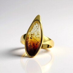 Anello in argento con Ambra Baltica (dagen)