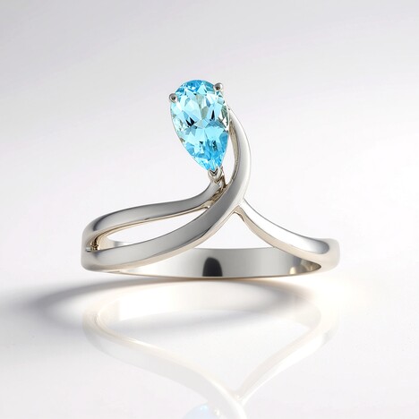 Anello in argento con Acquamarina del Mozambico (Pallanova)