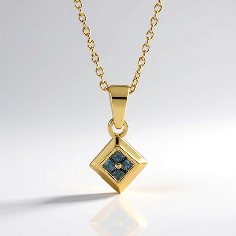 Ciondolo in argento con Diamante Blu I3
