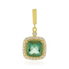 Pendentif en argent et Fluorite bleu pétrole de Belgique