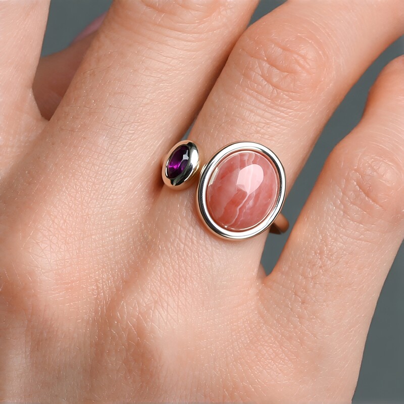 Anello in argento con Rodocrosite (Faszination Türkis)