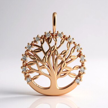 9K SI1 Argyle Rose De France Diamond Gold Pendant (Annette)