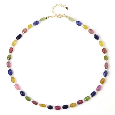 Fancy Sapphire Silver Necklace (Riya)