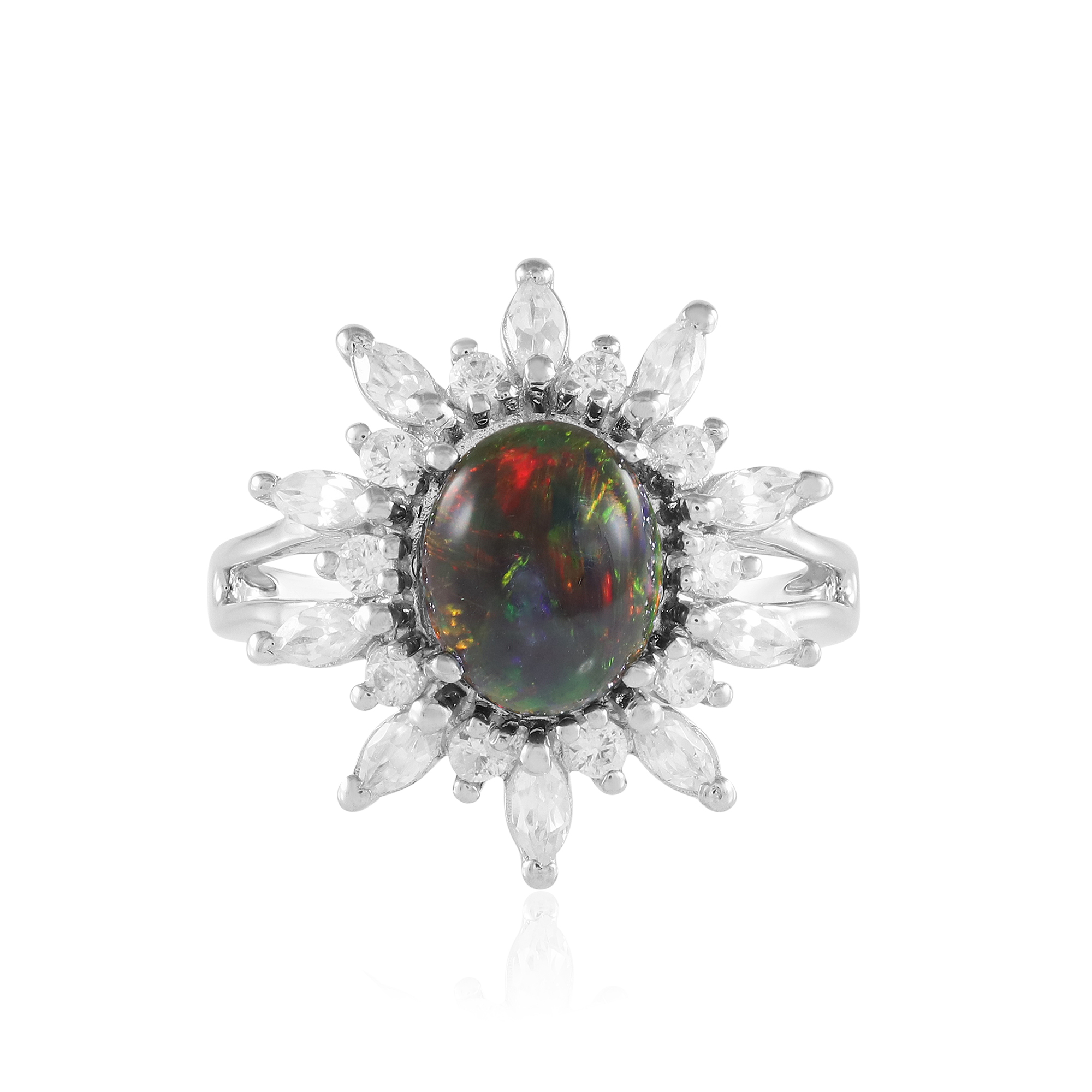 Mezezo Opal Sterling Silber Ring, Äthiopien 1,897 ct