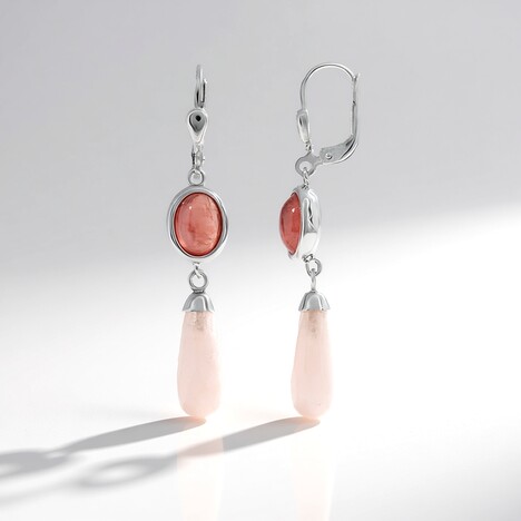 Orecchini in argento con Quarzo Color Rosa (CUSTODANA)