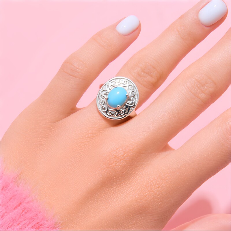 Anillo en plata con Turquesa bella durmiente