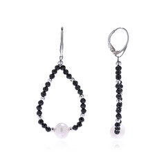 White Freshwater Pearl Silver Earrings