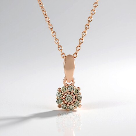 Collana in argento con Diamante Cioccolato I2