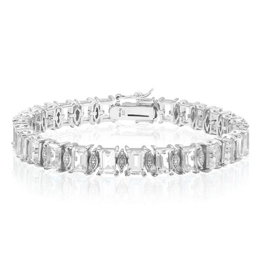 Weißer Topas-Silberarmband