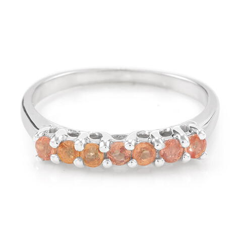 Bague en argent et Saphir orange