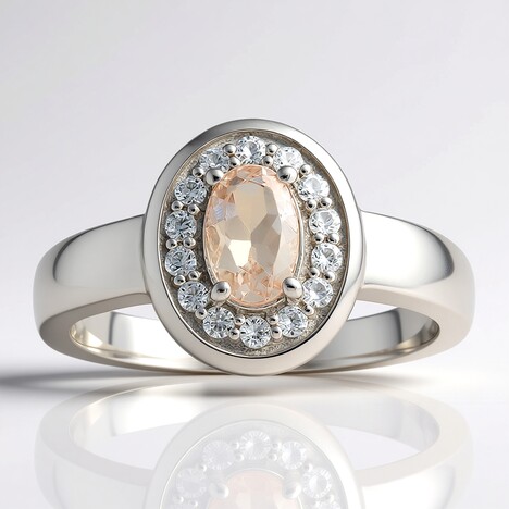 Anello in argento con MORGANITE MARROPINO