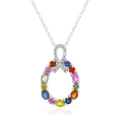 Collier en argent et Saphir bleu