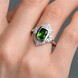 Bague en argent et Diopside de Russie