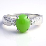 Anello in argento con Crisoprasio Imperiale