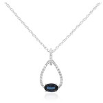 Collar en oro con Zafiro azul Ceylon