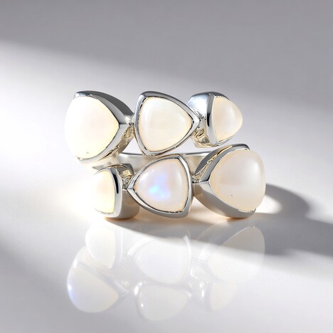 Anello in argento con Pietra di Luna Blu (KM by Juwelo)