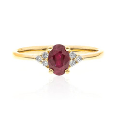 Anello in oro con Rubino Mozambico AAA